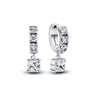 PavÃ© Dangle Hoop Earrings