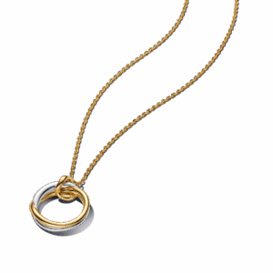 Organically Shaped Two-Tone Pendant Necklace