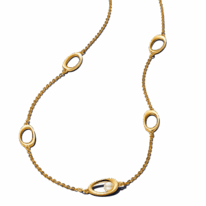 Organically Shaped Oval & Treated Freshwater Cultured Pearl Necklace