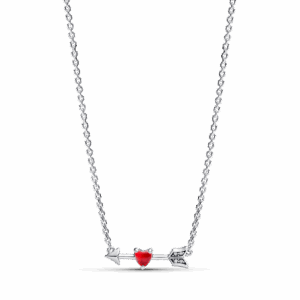 Arrow & Murano Glass Heart Necklace