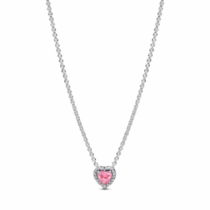 Pink Elevated Heart Necklace