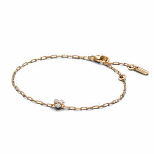 Pandora Era Bezel Lab-Grown Diamond Cluster Paperclip Chain Bracelet