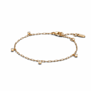 Pandora Era Bezel Lab-Grown Diamond Dangle Paperclip Chain Bracelet