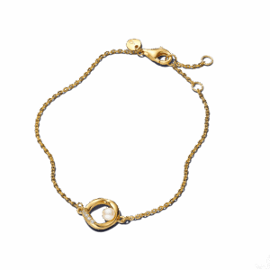 Organically Shaped Pavé Circle & Treated Freshwater Cultured Pearl Bracelet