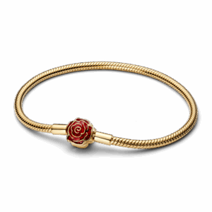 Disney Beauty and the Beast Enchanted Rose Snake Chain Bracelet