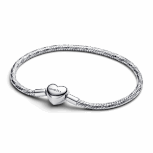 Heart Clasp Faceted Snake Chain Bracelet