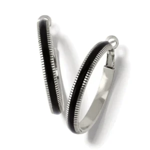 Brighton, Interlok Noir Heirlom Hoop Earrings