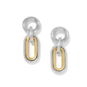 Brighton, Medici Two Tone Link Post Drop Earrings