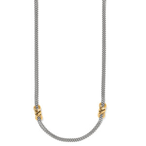 Brighton, Interlok Twist Two Tone Double Chain Necklace