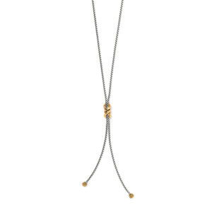 Brighton, Interlok Twist Two Tone Lariat Necklace