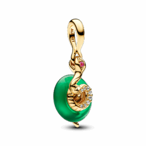 Pandora Snake Green Murano Glass Dangle Charm