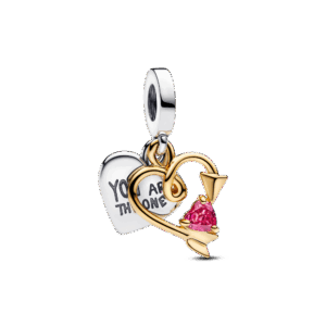 Pandora Engravable Heart & Arrow Double Dangle Charm