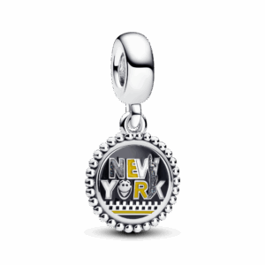 Pandora New York sterling silver dangle with black, white, yellow and glittery silver enamel
