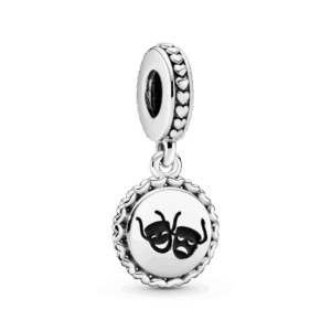 Pandora Theatre masks sterling silver dangle with black enamel