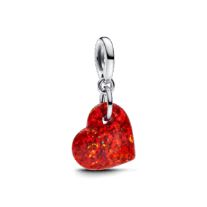 Pandora Opalescent Red Heart Dangle Charm