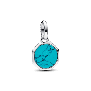 Pandora Turquoise-coloured Engravable Mini Medallion Charm