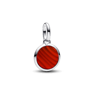 Pandora Red Murano Glass Engravable Mini Medallion Charm