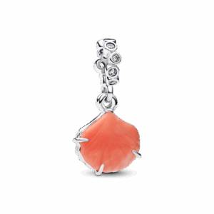 Pandora Coral-coloured Shell Double Dangle Charm