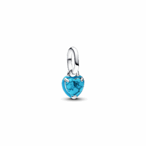 Pandora Turquoise-coloured Heart Mini Dangle Charm