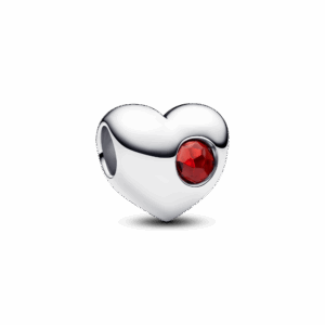 Pandora Engravable Red Stone Heart Charm