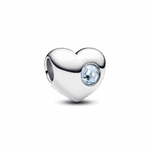 Pandora Engravable Sea Aqua Blue Stone Heart Charm