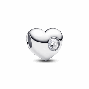 Pandora Engravable Clear Stone Heart Charm