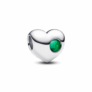 Pandora Engravable Green Stone Heart Charm