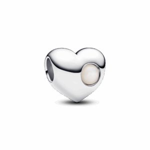 Pandora Engravable White Stone Heart Charm
