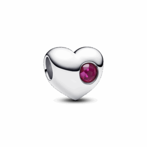 Pandora Engravable True Red Stone Heart Charm
