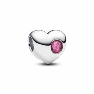 Pandora Engravable Pink Stone Heart Charm