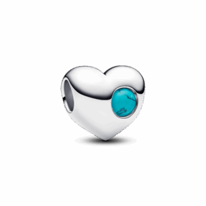Pandora Engravable Turquoise Blue Stone Heart Charm