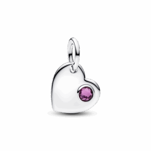 Pandora Engravable Heart Purple Stone Dangle Charm