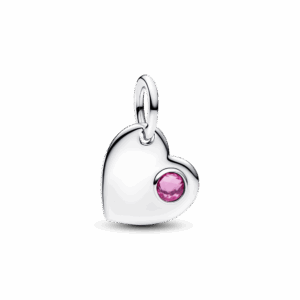 Pandora Engravable Heart Pink Stone Dangle Charm