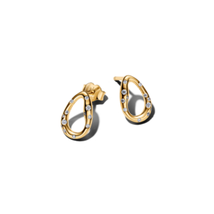 Pandora Organically Shaped Stone-Set Oval Stud Earrings