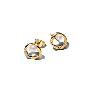 Pandora Organically Shaped PavÃƒÂ© Circle & Treated Freshwater Cultured Pearl Stud Earrings