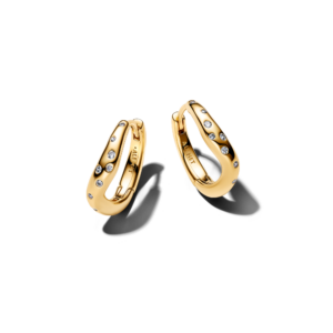 Pandora Organically Shaped Stone-Set Hoop Earrings
