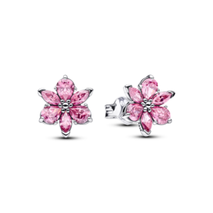 Pandora Herbarium Sparkling Pink Flower Stud Earrings