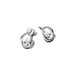 Pandora Organically Shaped Oval & Treated Freshwater Cultured Pearl Stud Earrings