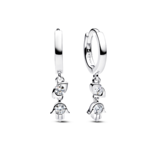 Pandora Talisman Sterling Silver Lab-Grown Diamond Evil Eye & Hamsa Hand Dangle Earrings